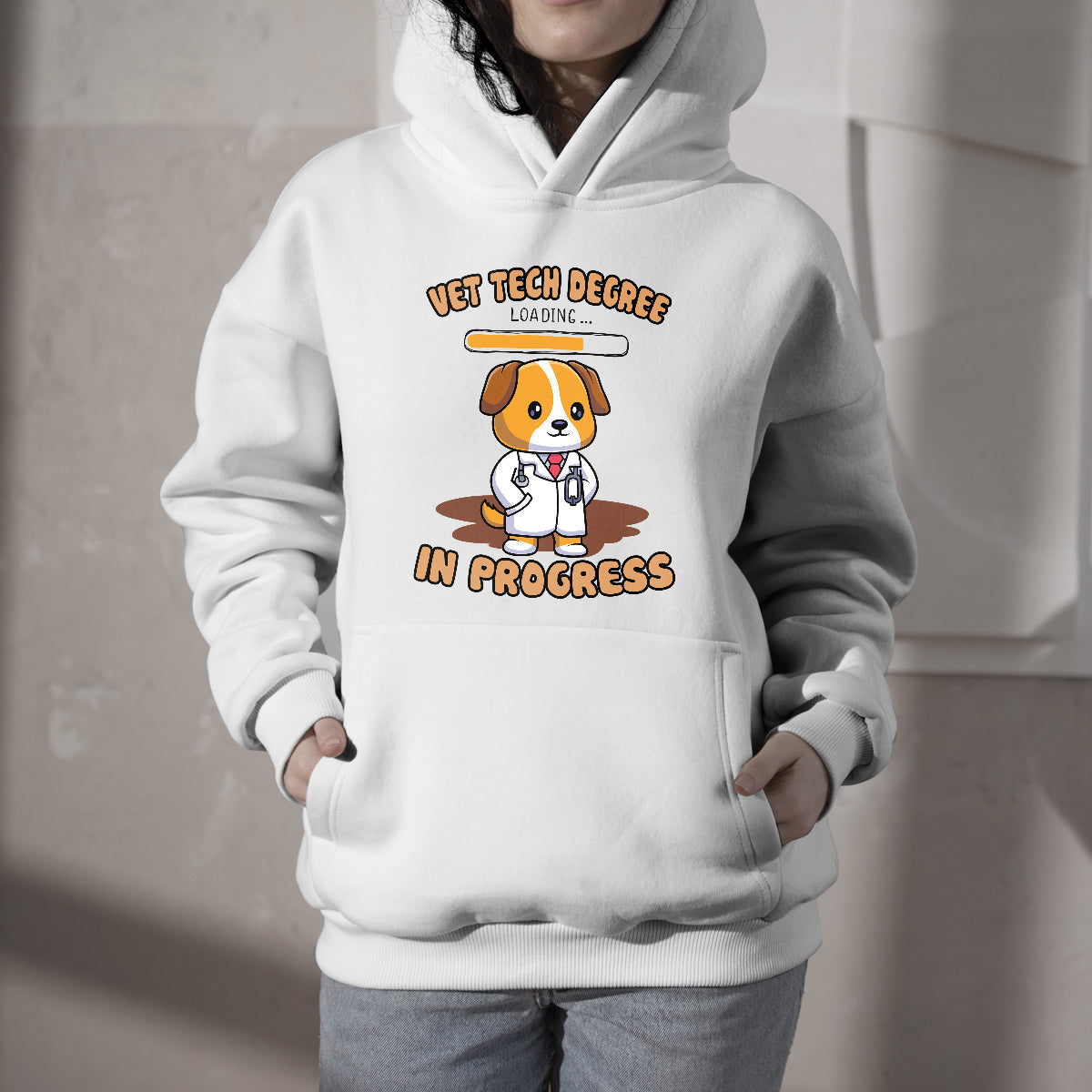Vet Tech Degree in Progress Funny Veterinary Student Gift, Funny Veterinary Student Hoodie - Wonder Print Shop