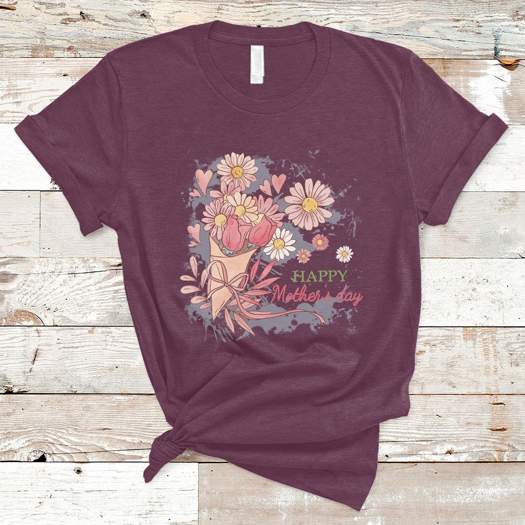 Happy Mother's Day Cute Floral Flowers For Womens Mom Grandma T Shirt - Wonder Print Shop