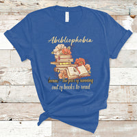 Funny Book Nerd Abibliophobia Definition The Fear Of Running Out Of Books Library Book Reading T Shirt - Wonder Print Shop