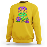 Peace Love Mardi Gras Mardi Gras Costume Carnival Masks Sweatshirt - Wonder Print Shop