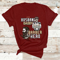 Husband Daddy Barber Hero T Shirt - Wonder Print Shop