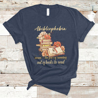 Funny Book Nerd Abibliophobia Definition The Fear Of Running Out Of Books Library Book Reading T Shirt - Wonder Print Shop