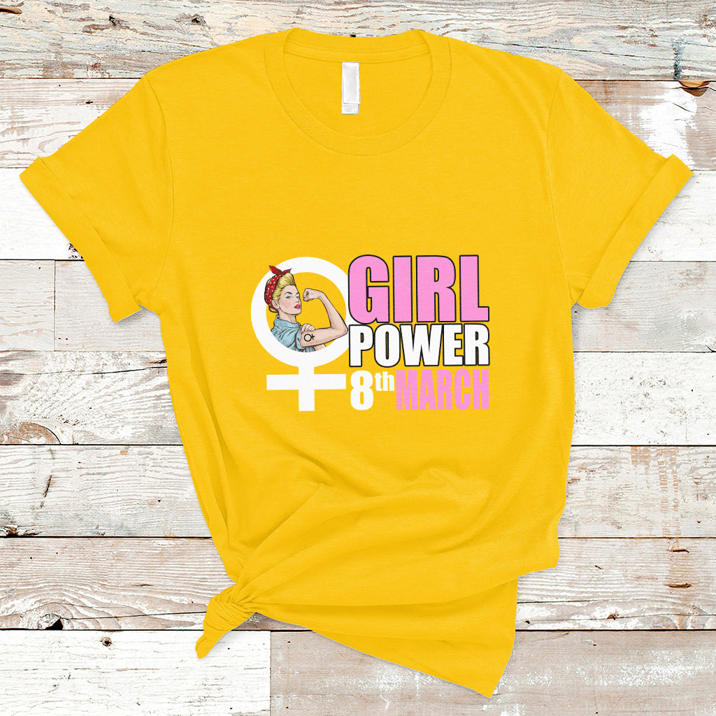 Happy International Womens Day 8 March Feminst Womens Rights T-Shirt - Wonder Print Shop