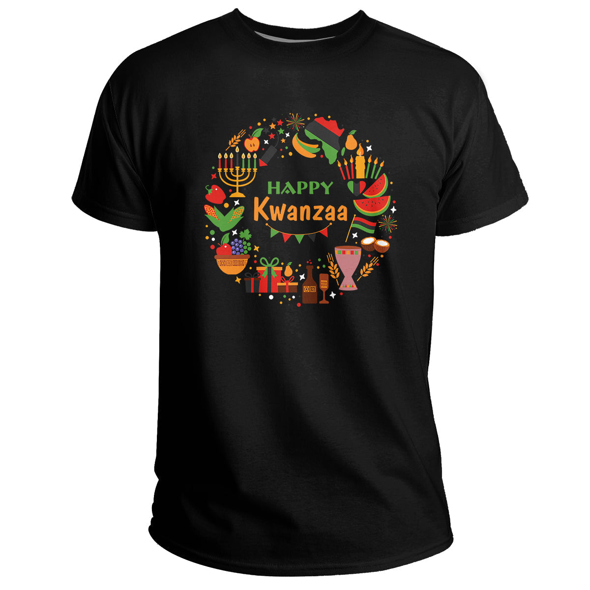 Happy Kwanzaa Kinara Candles African American Holiday, Kwanzaa Holiday T Shirt - Wonder Print Shop