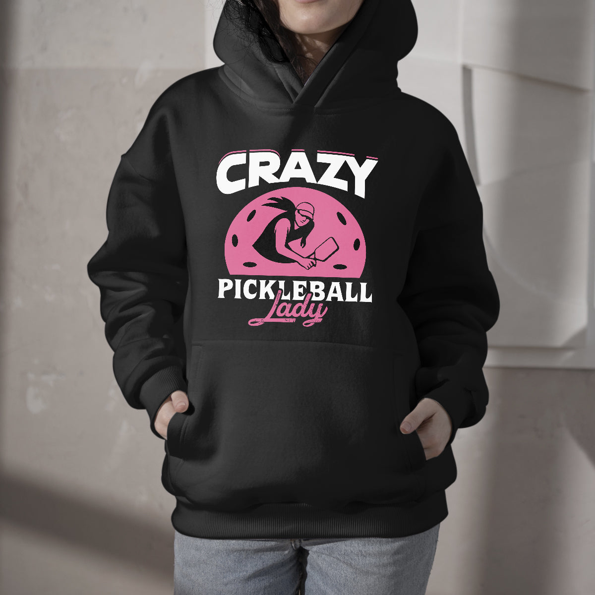 Crazy Pickleball Lady Cool Pickleball for Women, Pickleball Hoodie - Wonder Print Shop
