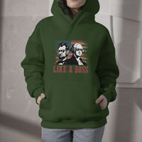 Like A Boss Presidents' Day Washington Abe Lincoln Hoodie - Wonder Print Shop