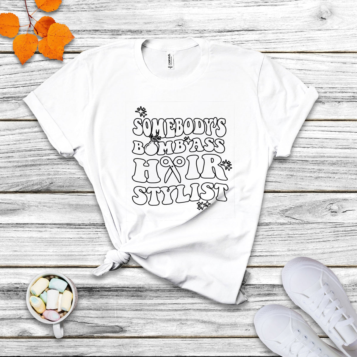 Somebody's Bomb Ass Hairstylist Groovy Funny Fine Ass Career T Shirt - Wonder Print Shop