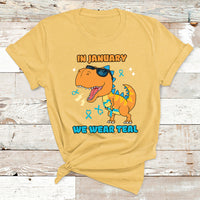 In January We Wear Teal Cervical Cancer Awareness T Shirt - Wonder Print Shop