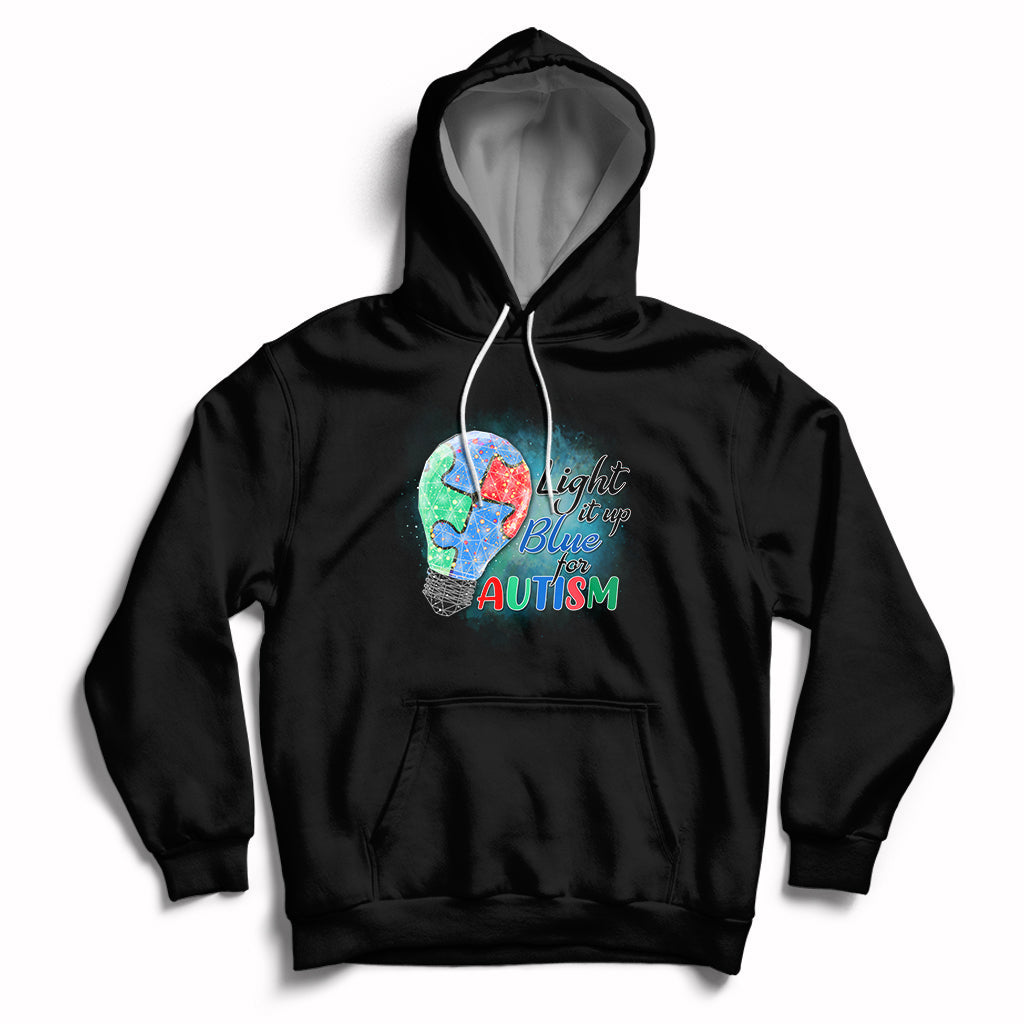 Light Up Blue Autism Awareness Autistic Include Support Hoodie - Wonder Print Shop