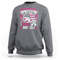 Never Underestimate A Woman With DD214 Proud Womens Veteran Sweatshirt - Wonder Print Shop