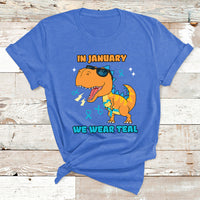 In January We Wear Teal Cervical Cancer Awareness T Shirt - Wonder Print Shop