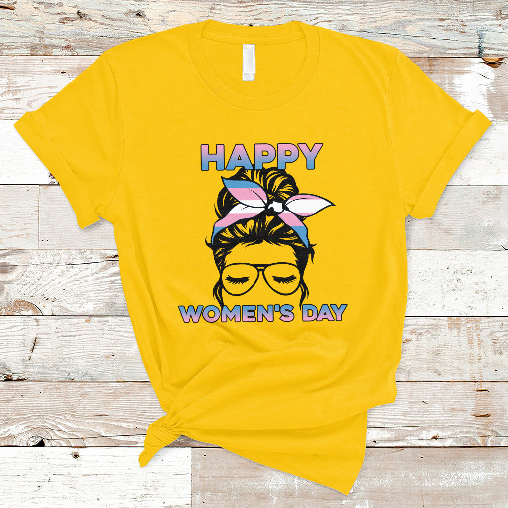 Happy Women's Day Embrace Equity Trans Women Are Women T-Shirt - Wonder Print Shop
