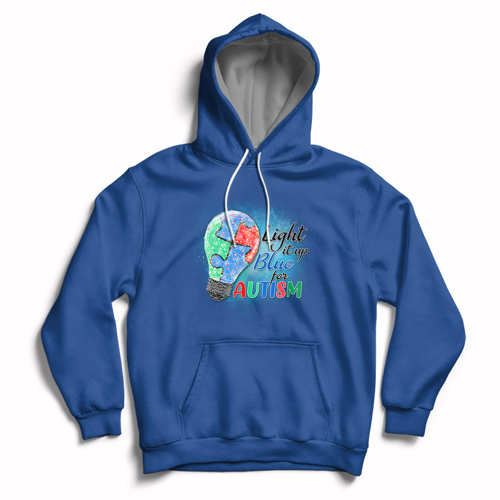 Light Up Blue Autism Awareness Autistic Include Support Hoodie - Wonder Print Shop