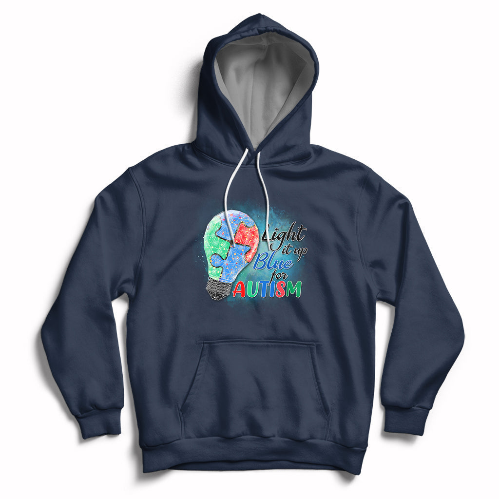 Light Up Blue Autism Awareness Autistic Include Support Hoodie - Wonder Print Shop