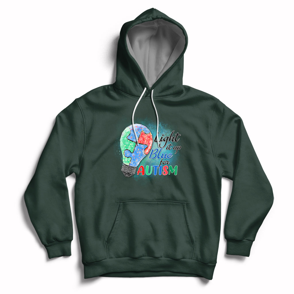 Light Up Blue Autism Awareness Autistic Include Support Hoodie - Wonder Print Shop