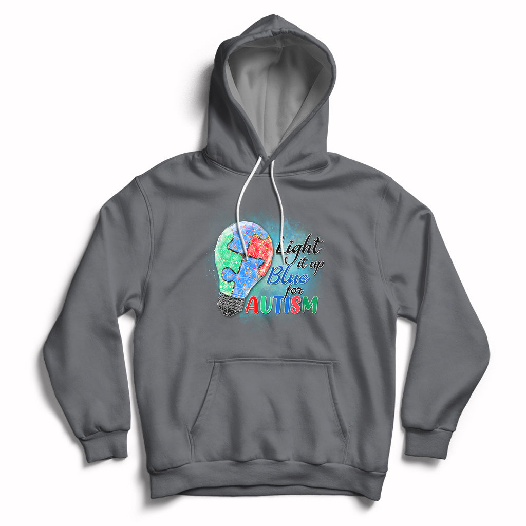 Light Up Blue Autism Awareness Autistic Include Support Hoodie - Wonder Print Shop