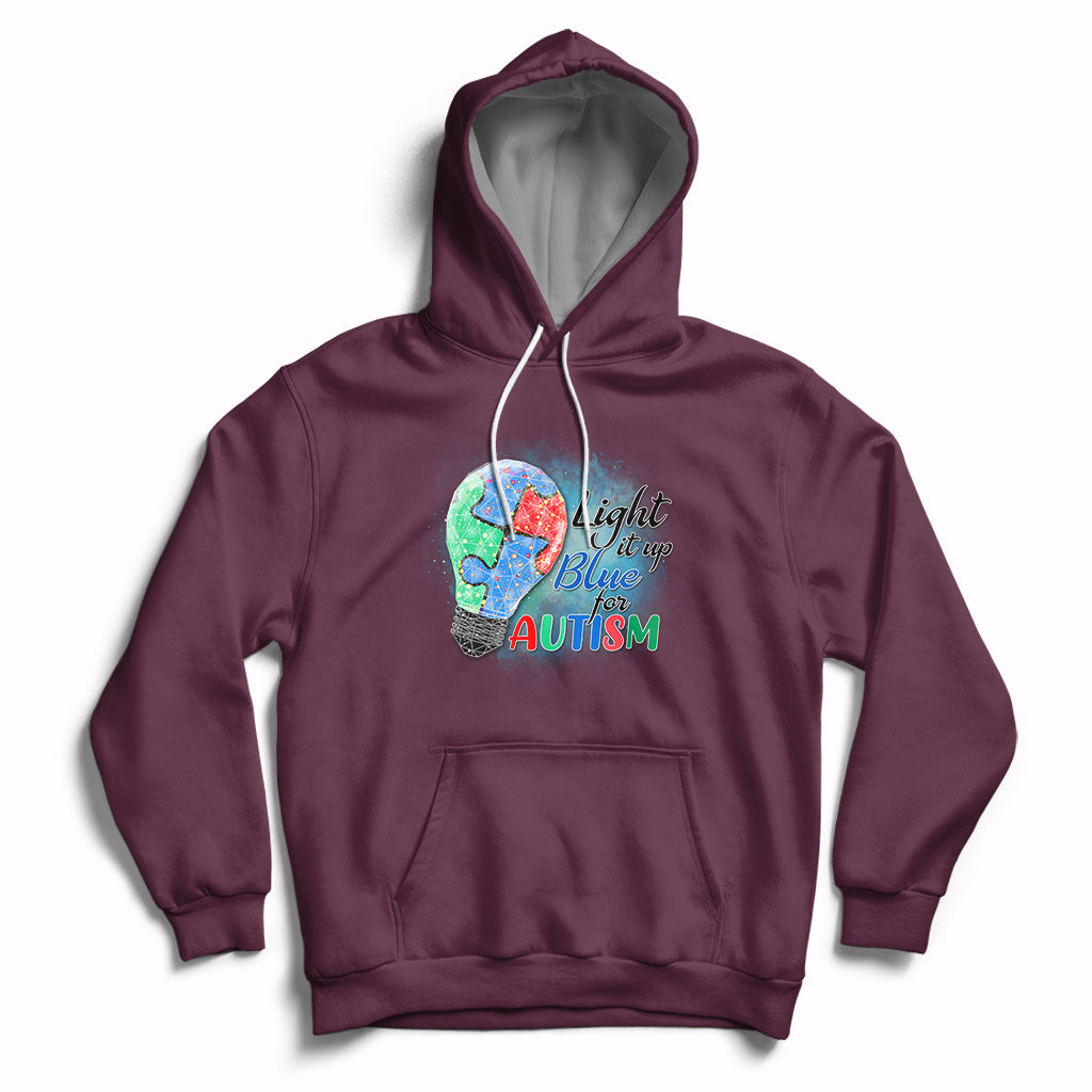 Light Up Blue Autism Awareness Autistic Include Support Hoodie - Wonder Print Shop