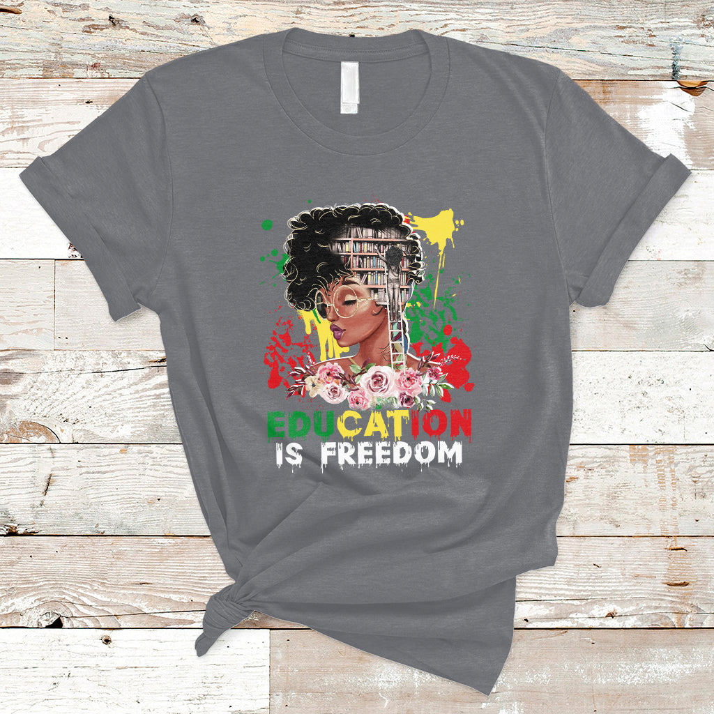 Educate Teach Black History Educated African American Pride T-Shirt - Wonder Print Shop