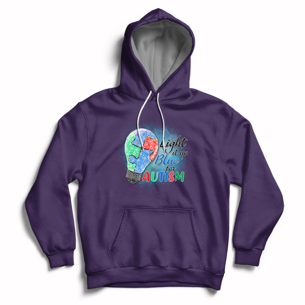 Light Up Blue Autism Awareness Autistic Include Support Hoodie - Wonder Print Shop