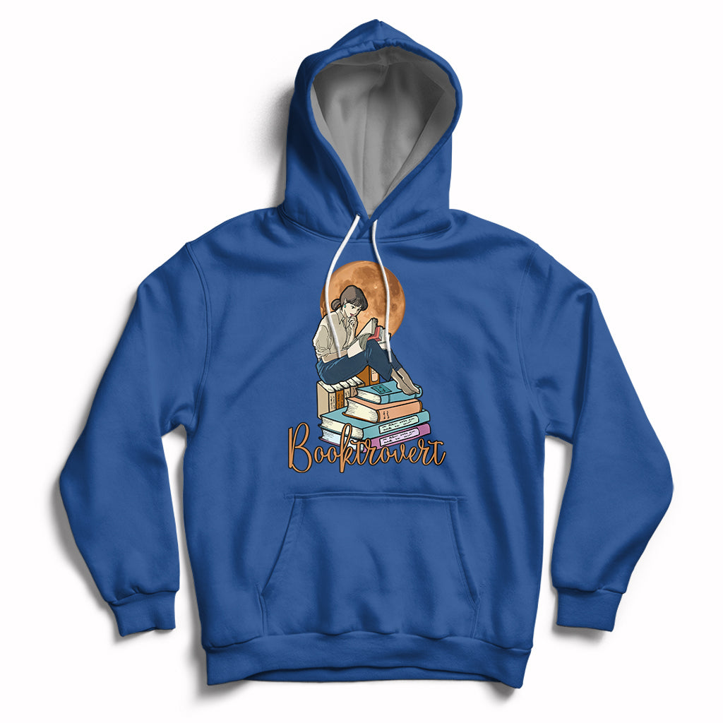Booktrovert Definition Books Funny Book Lover Meaning Reader Reading Girl Womens Hoodie - Wonder Print Shop