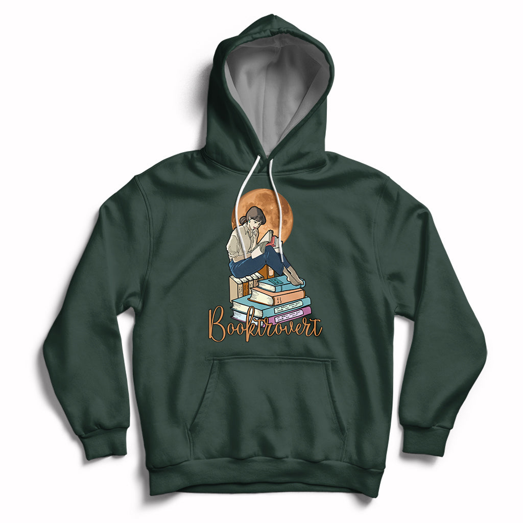 Booktrovert Definition Books Funny Book Lover Meaning Reader Reading Girl Womens Hoodie - Wonder Print Shop