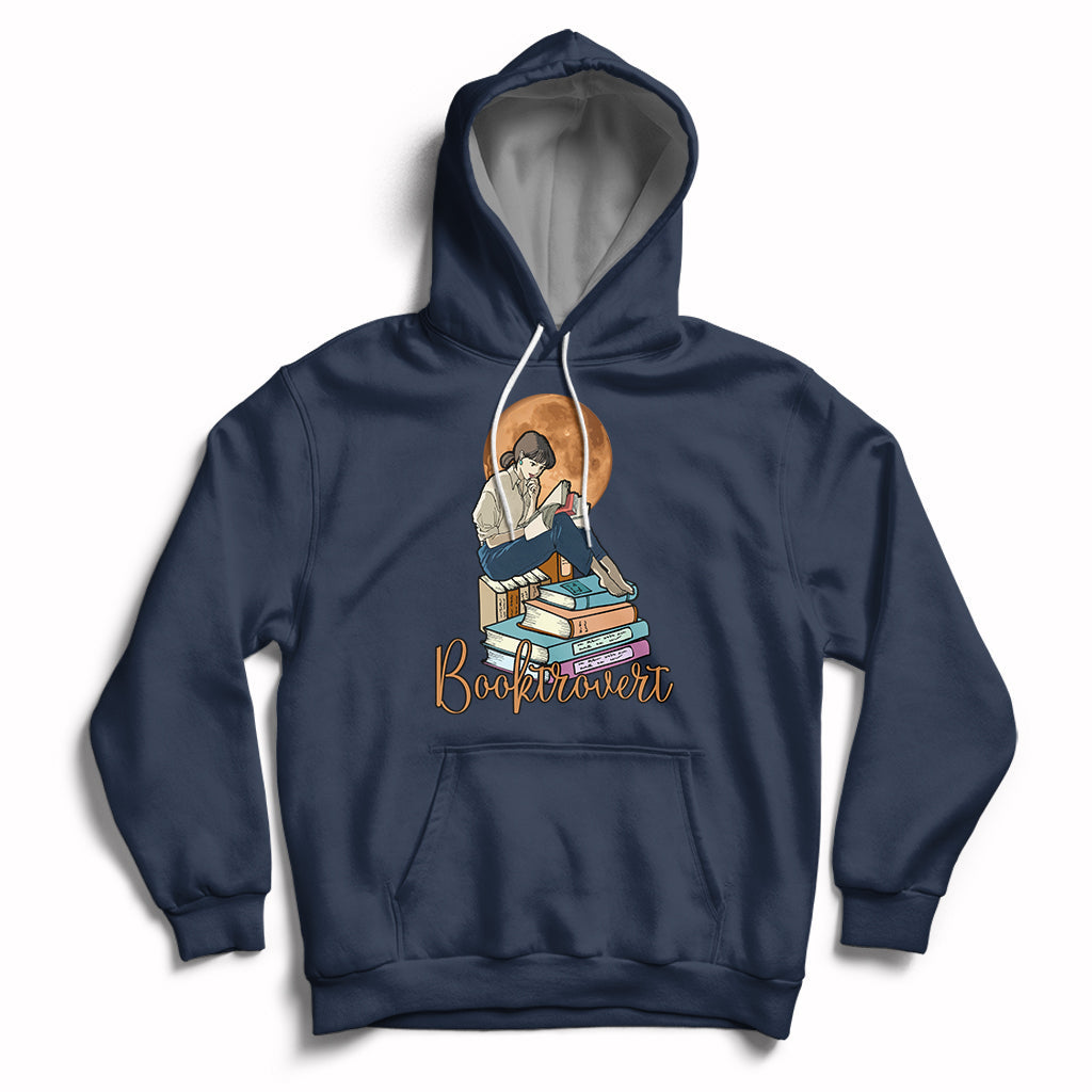 Booktrovert Definition Books Funny Book Lover Meaning Reader Reading Girl Womens Hoodie - Wonder Print Shop