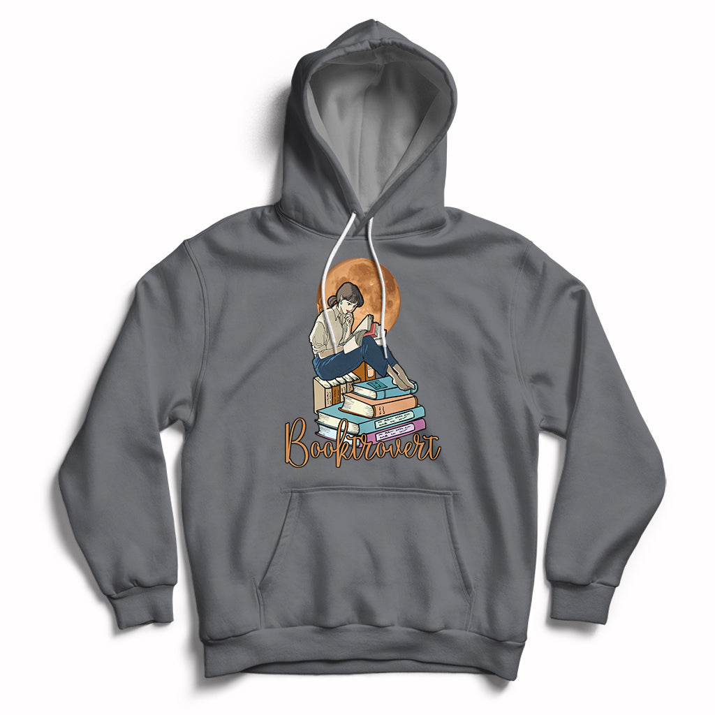 Booktrovert Definition Books Funny Book Lover Meaning Reader Reading Girl Womens Hoodie - Wonder Print Shop