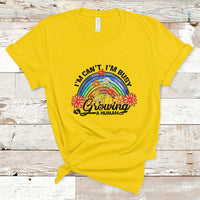 I Can't I'm Busy Growing A Human Pregnant Mom First Mother's Day Retro Rainbow T Shirt - Wonder Print Shop