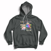 Whisper Words Of Wisdom Let It Be Floral Dragonflies Flowers Hoodie - Wonder Print Shop