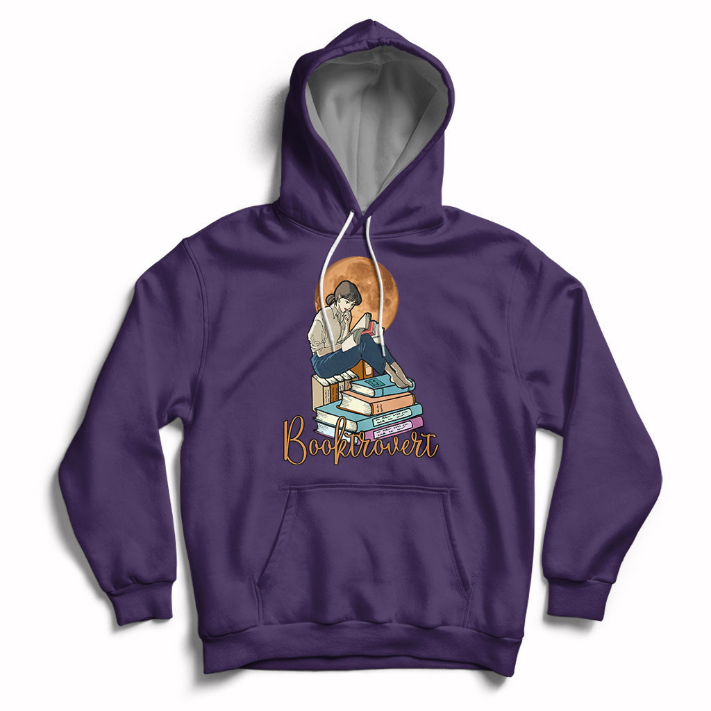 Booktrovert Definition Books Funny Book Lover Meaning Reader Reading Girl Womens Hoodie - Wonder Print Shop