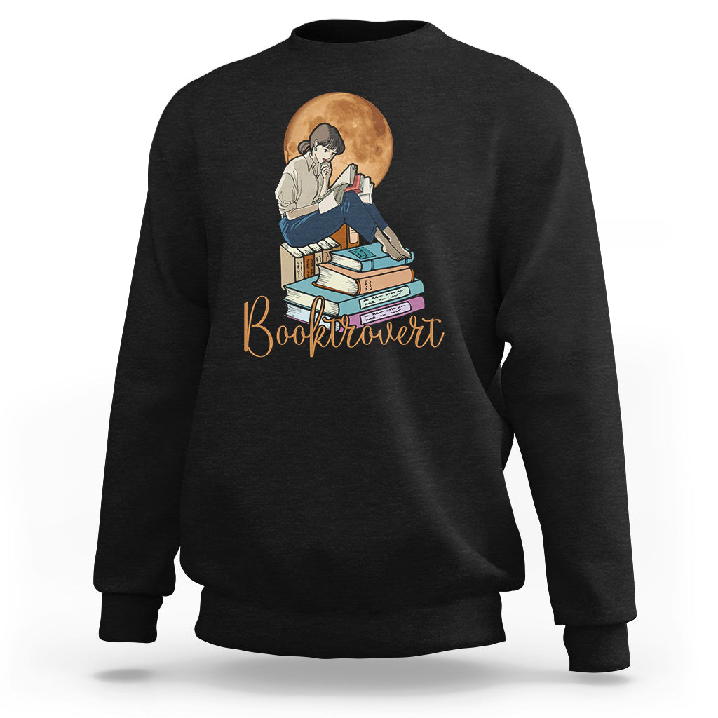 Booktrovert Definition Books Funny Book Lover Meaning Reader Reading Girl Womens Sweatshirt - Wonder Print Shop