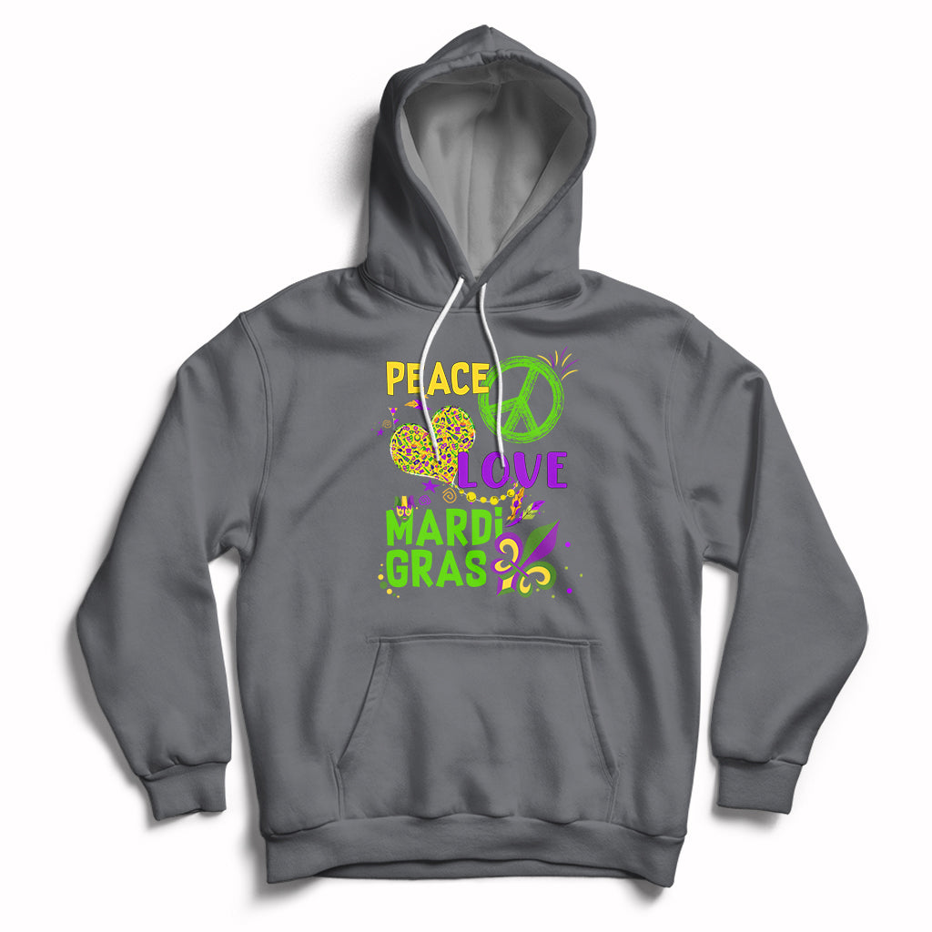 Peace Love Mardi Gras Parade Mardi Gras Costume Carnival Hoodie - Wonder Print Shop