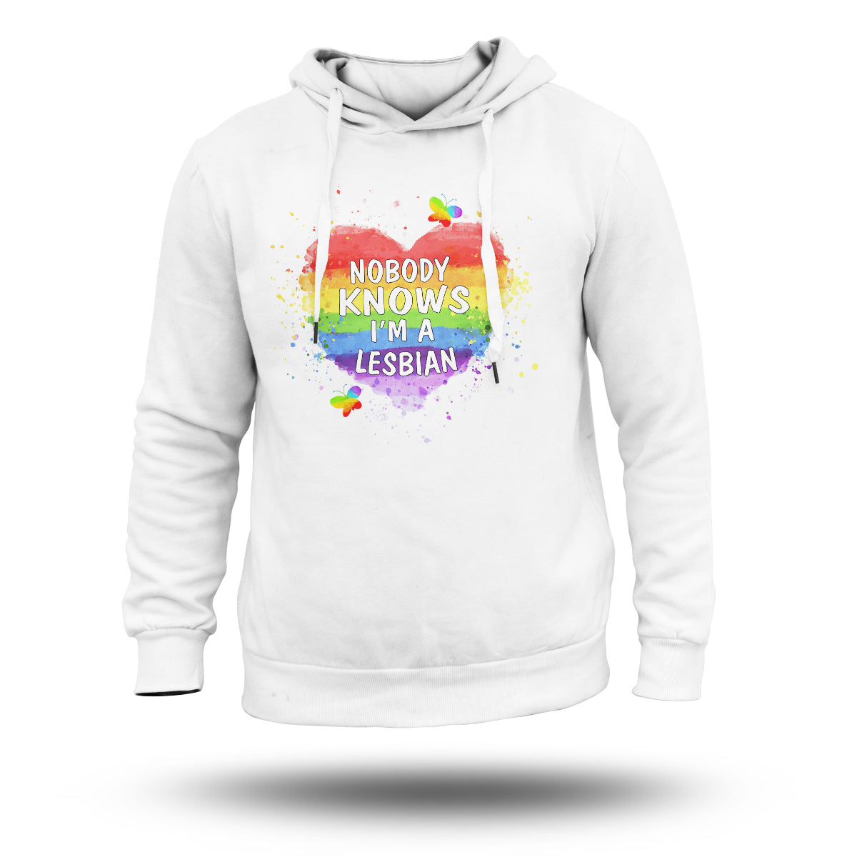 Nobody Knows I'm A Lesbian LGBT Pride Rainbow for Womens, LGBT Hoodie - Wonder Print Shop