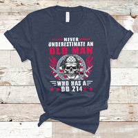 Never Underestimate An Old Man Who Has A DD214 Skull Soldier T-Shirt - Wonder Print Shop