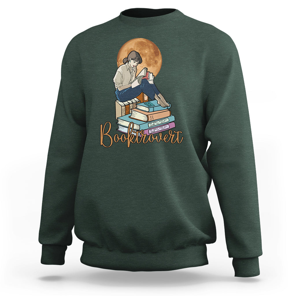 Booktrovert Definition Books Funny Book Lover Meaning Reader Reading Girl Womens Sweatshirt - Wonder Print Shop