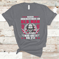 Never Underestimate An Old Man Who Has A DD214 Skull Soldier T-Shirt - Wonder Print Shop