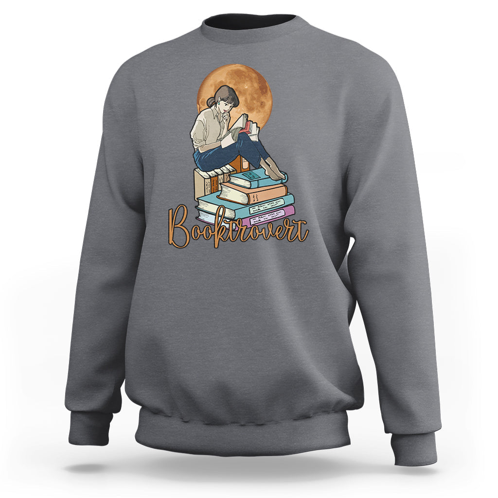 Booktrovert Definition Books Funny Book Lover Meaning Reader Reading Girl Womens Sweatshirt - Wonder Print Shop