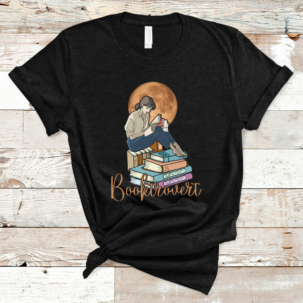 Booktrovert Definition Books Funny Book Lover Meaning Reader Reading Girl Womens T Shirt - Wonder Print Shop