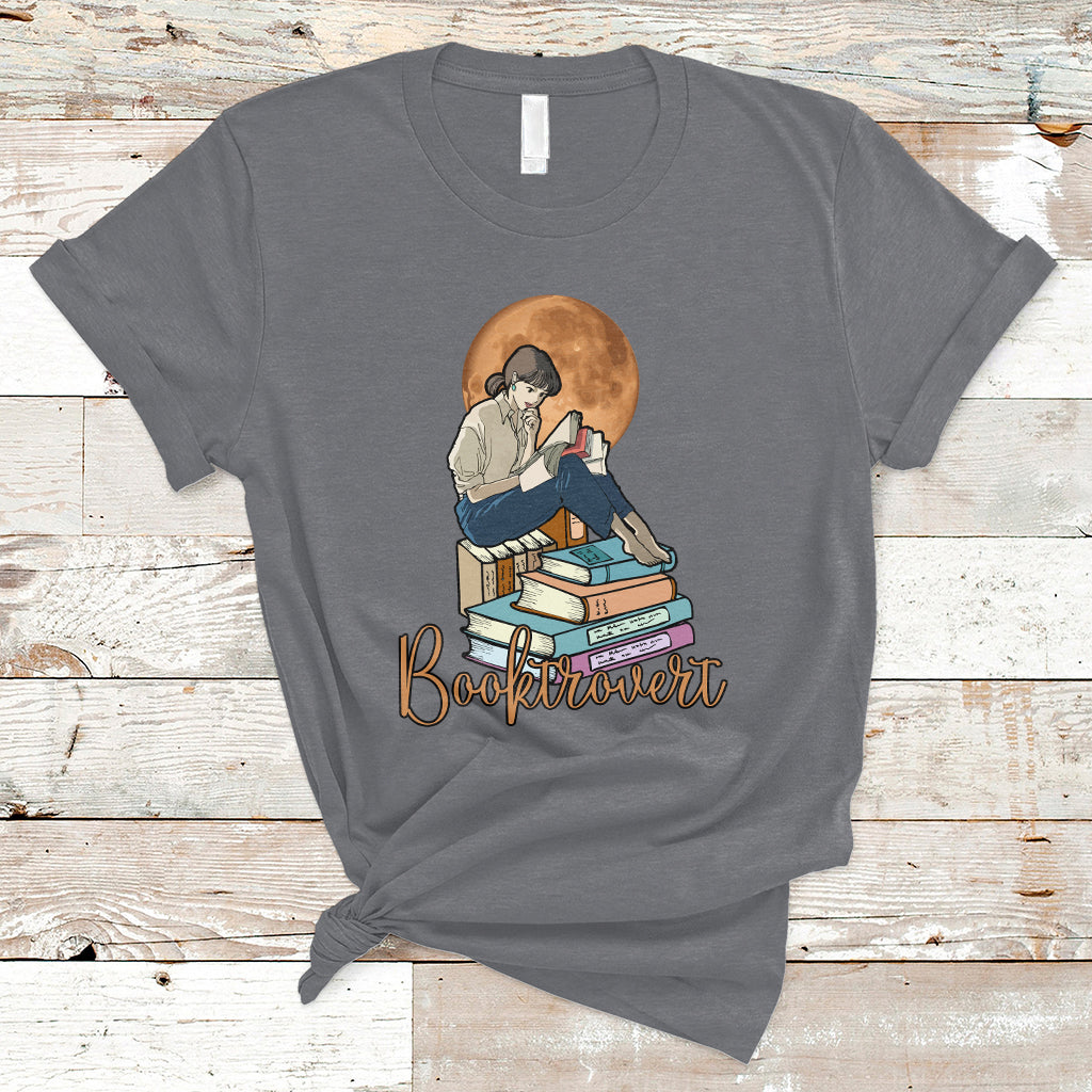 Booktrovert Definition Books Funny Book Lover Meaning Reader Reading Girl Womens T Shirt - Wonder Print Shop