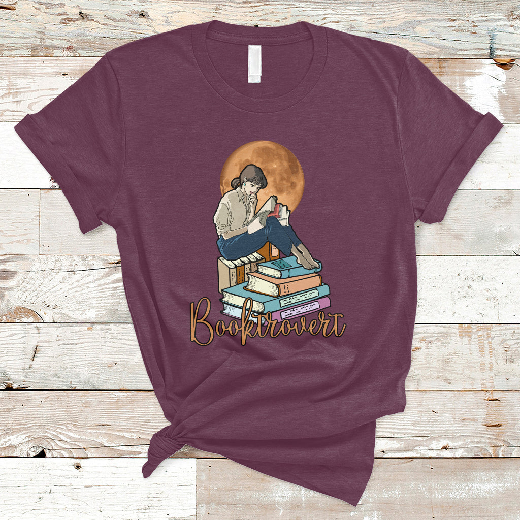 Booktrovert Definition Books Funny Book Lover Meaning Reader Reading Girl Womens T Shirt - Wonder Print Shop