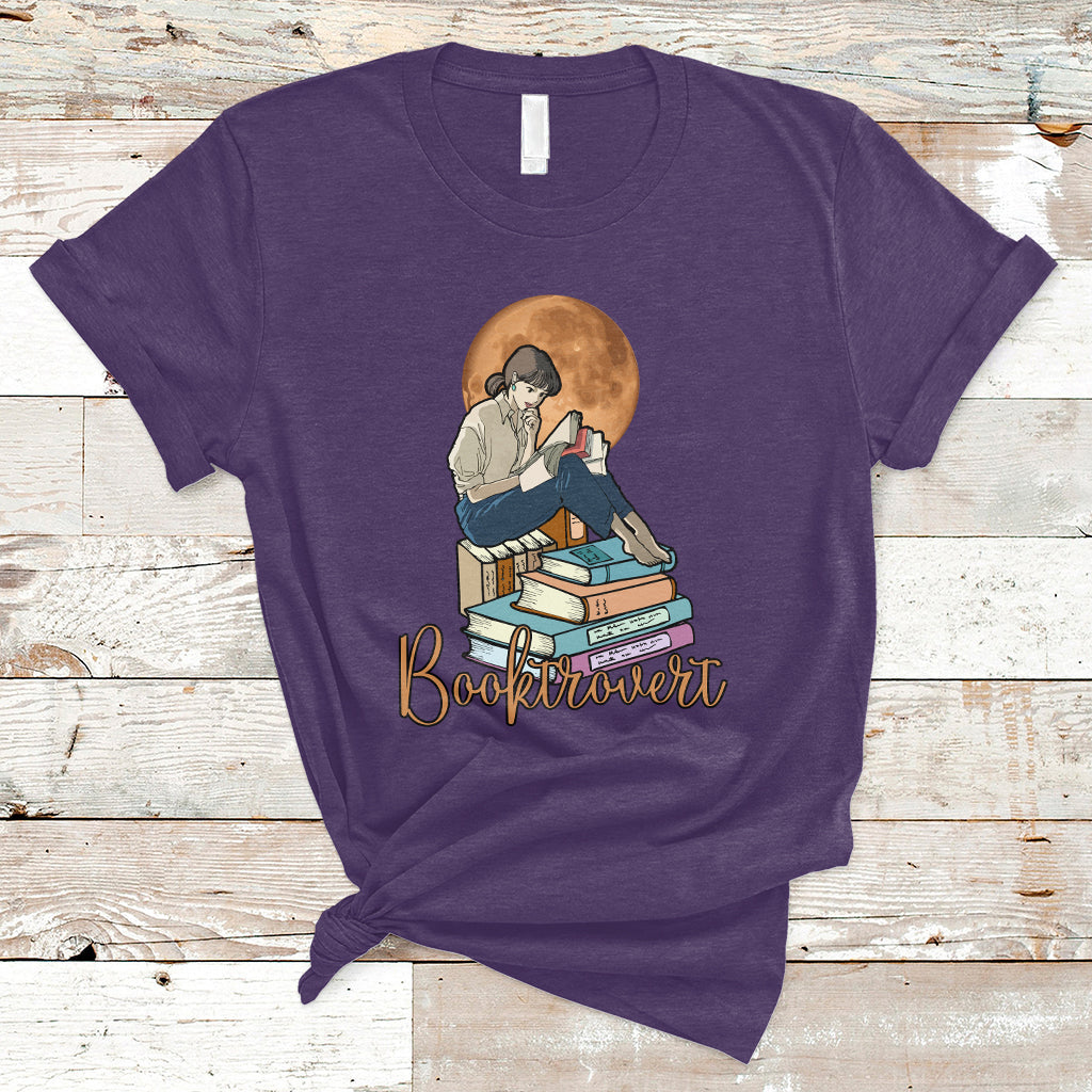 Booktrovert Definition Books Funny Book Lover Meaning Reader Reading Girl Womens T Shirt - Wonder Print Shop