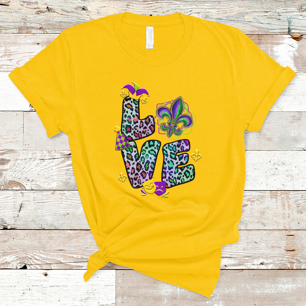 Love Mardi Gras Leopard Mardi Gras Costume Carnival Parade T-Shirt - Wonder Print Shop