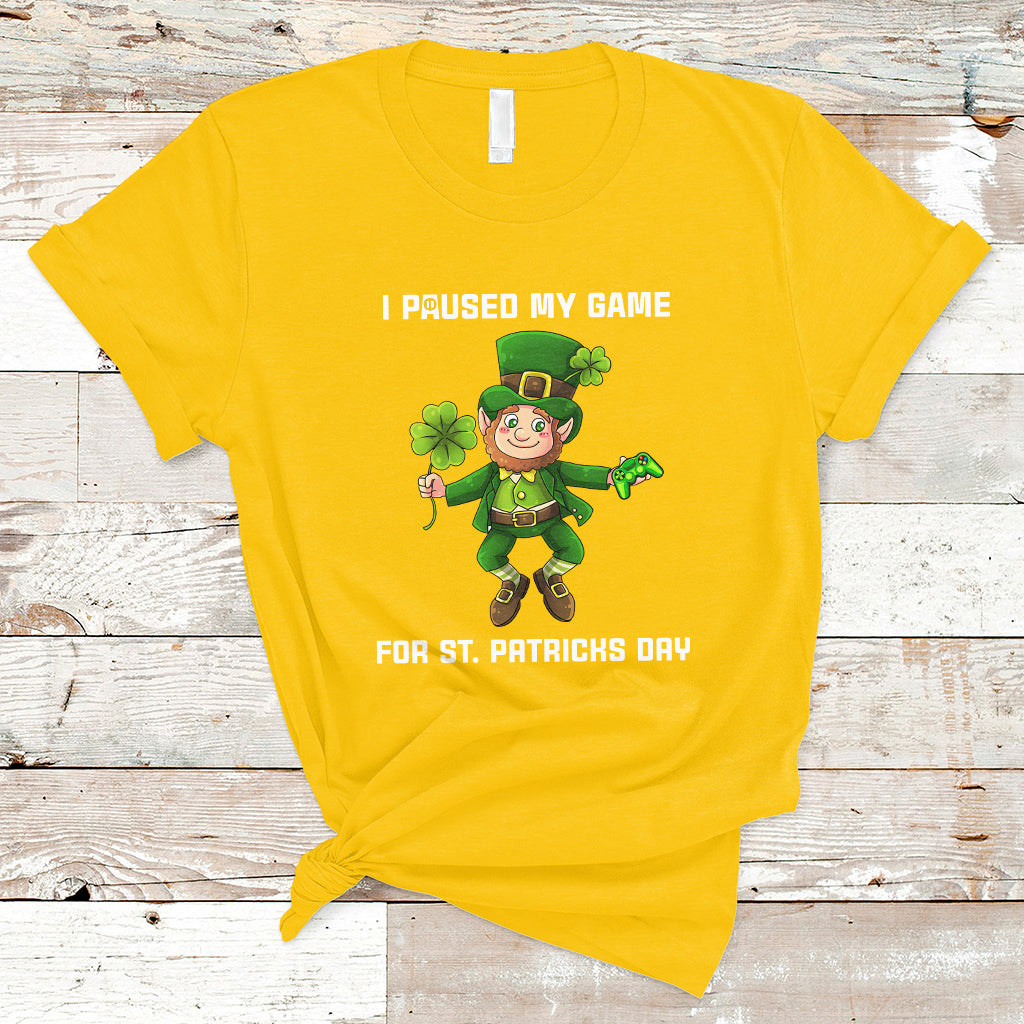I Paused My Game For St Patricks Day Game Controller T Shirt - Wonder Print Shop