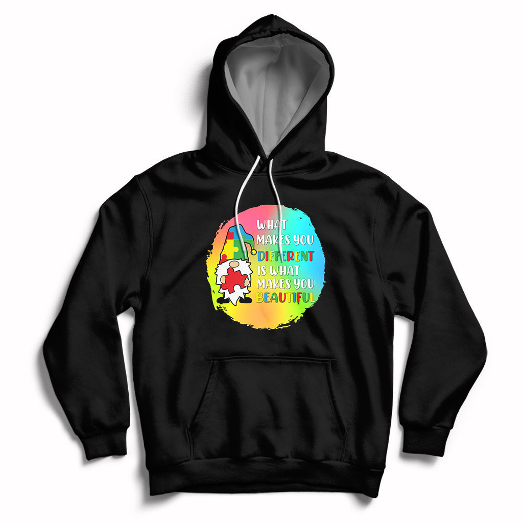 What Makes You Different Is Beautiful Gnome Autism Support Hoodie - Wonder Print Shop