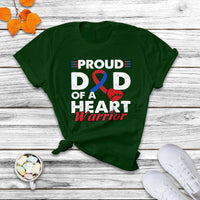 Dad Of A Heart Warrior CHD Congenital Heart Defect Awareness T Shirt - Wonder Print Shop