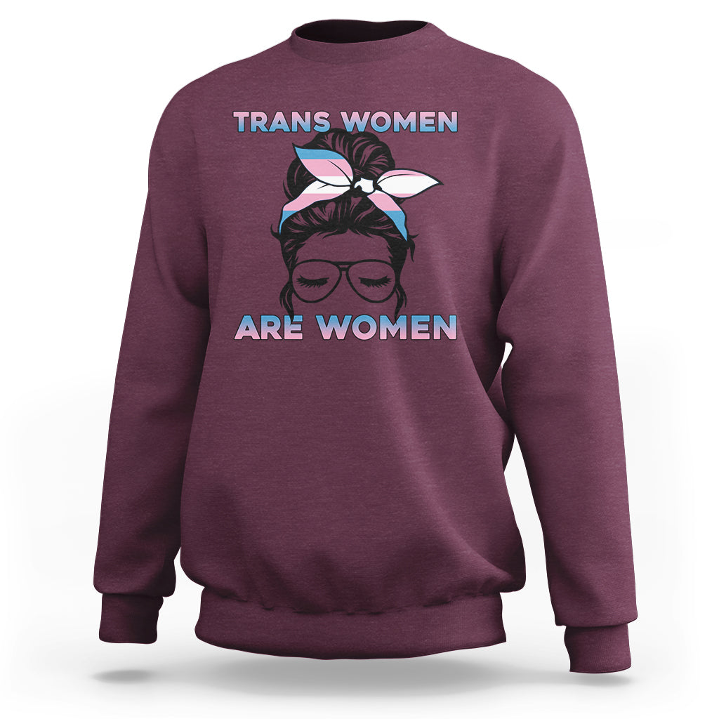 Happy Women's Day Embrace Equity Trans Women Are Women Sweatshirt - Wonder Print Shop