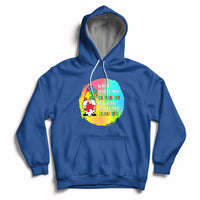 Royal blue autism support hoodie with gnome graphic and front kangaroo pocket