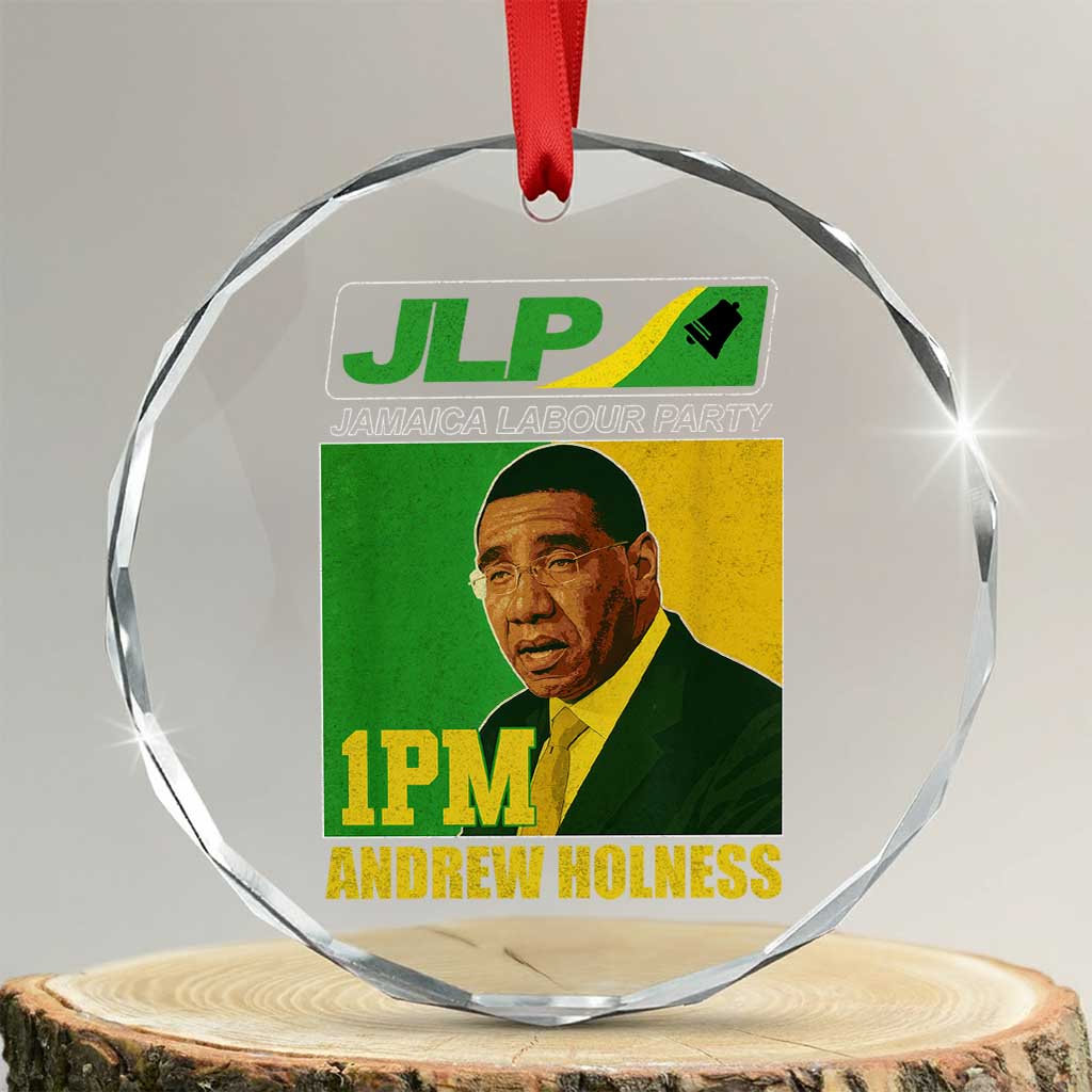 1PM Andrew Holness JPL Supporter Crystal Glass Ornament Jamaica Labor Party Jamaican Political Pride - Wonder Print Shop