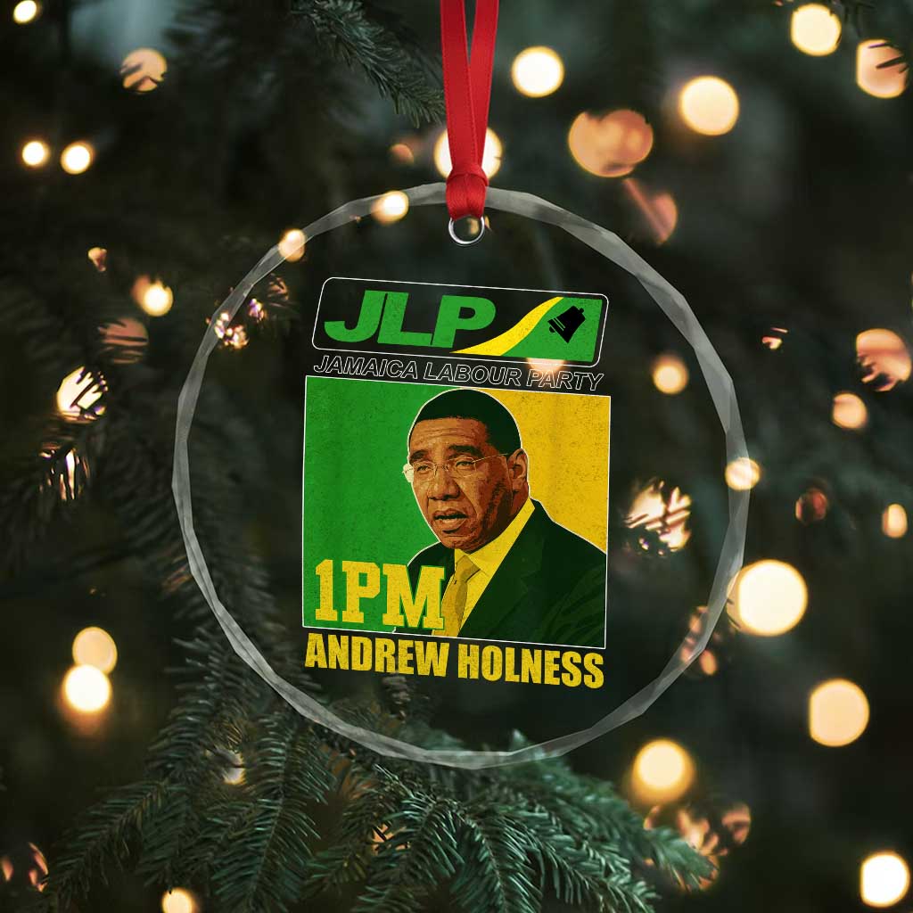 1PM Andrew Holness JPL Supporter Crystal Glass Ornament Jamaica Labor Party Jamaican Political Pride - Wonder Print Shop
