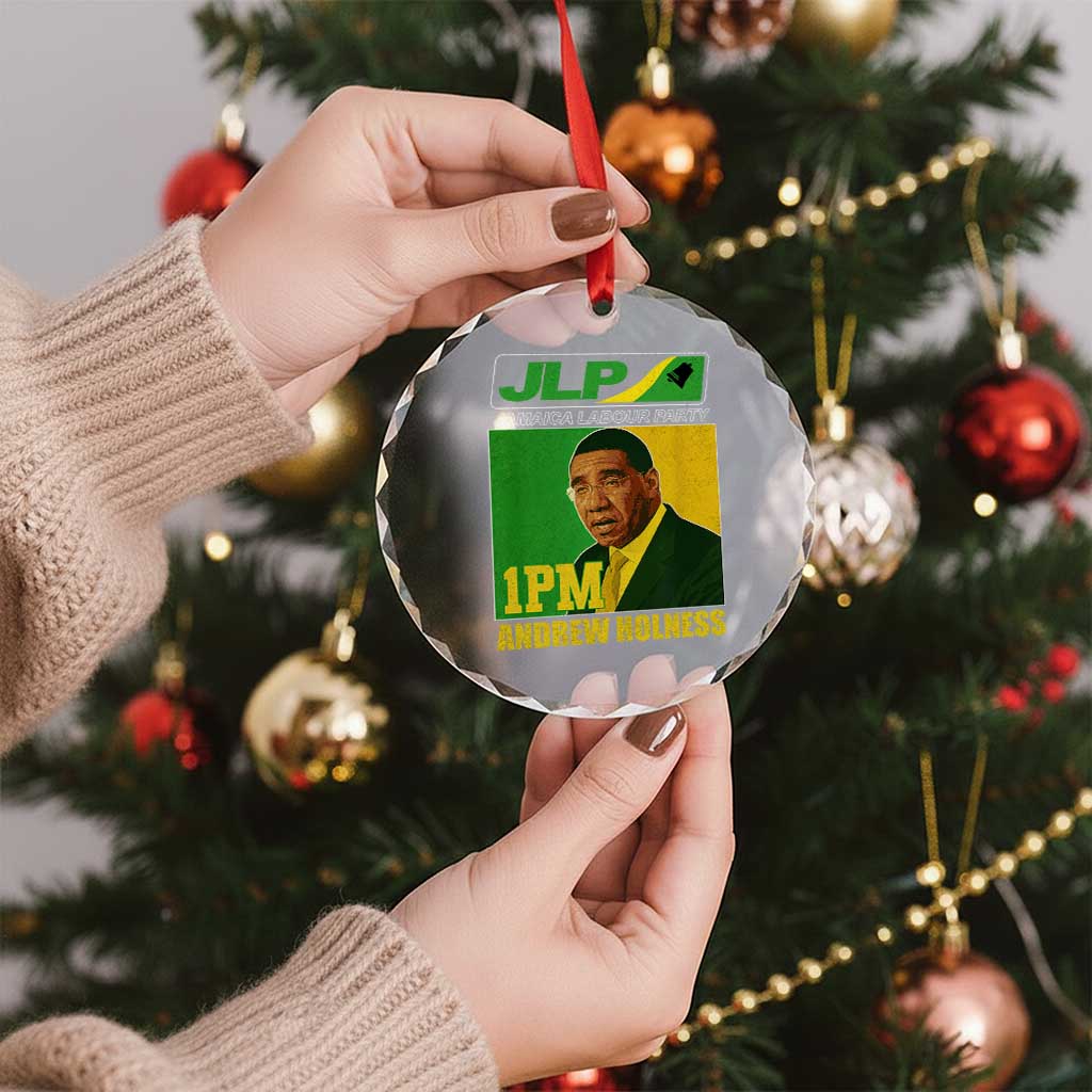 1PM Andrew Holness JPL Supporter Crystal Glass Ornament Jamaica Labor Party Jamaican Political Pride - Wonder Print Shop